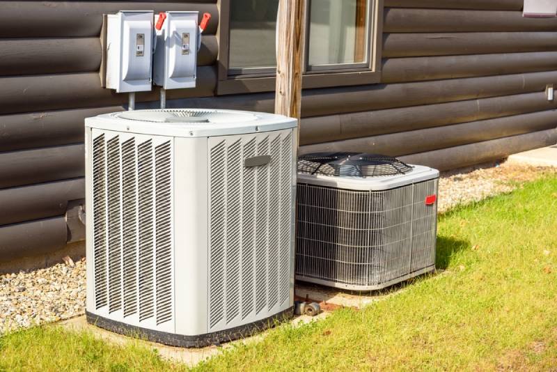 An air conditioning unit outside a home